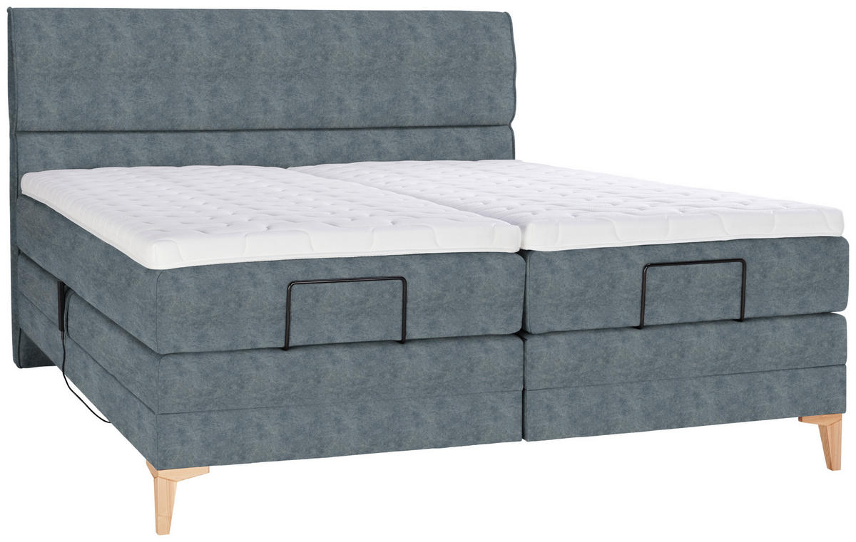 BOXSPRINGBETT 180/200 cm  in Dunkelgrau  - Eichefarben/Dunkelgrau, Konventionell, Holz/Textil (180/200cm) - Voleo