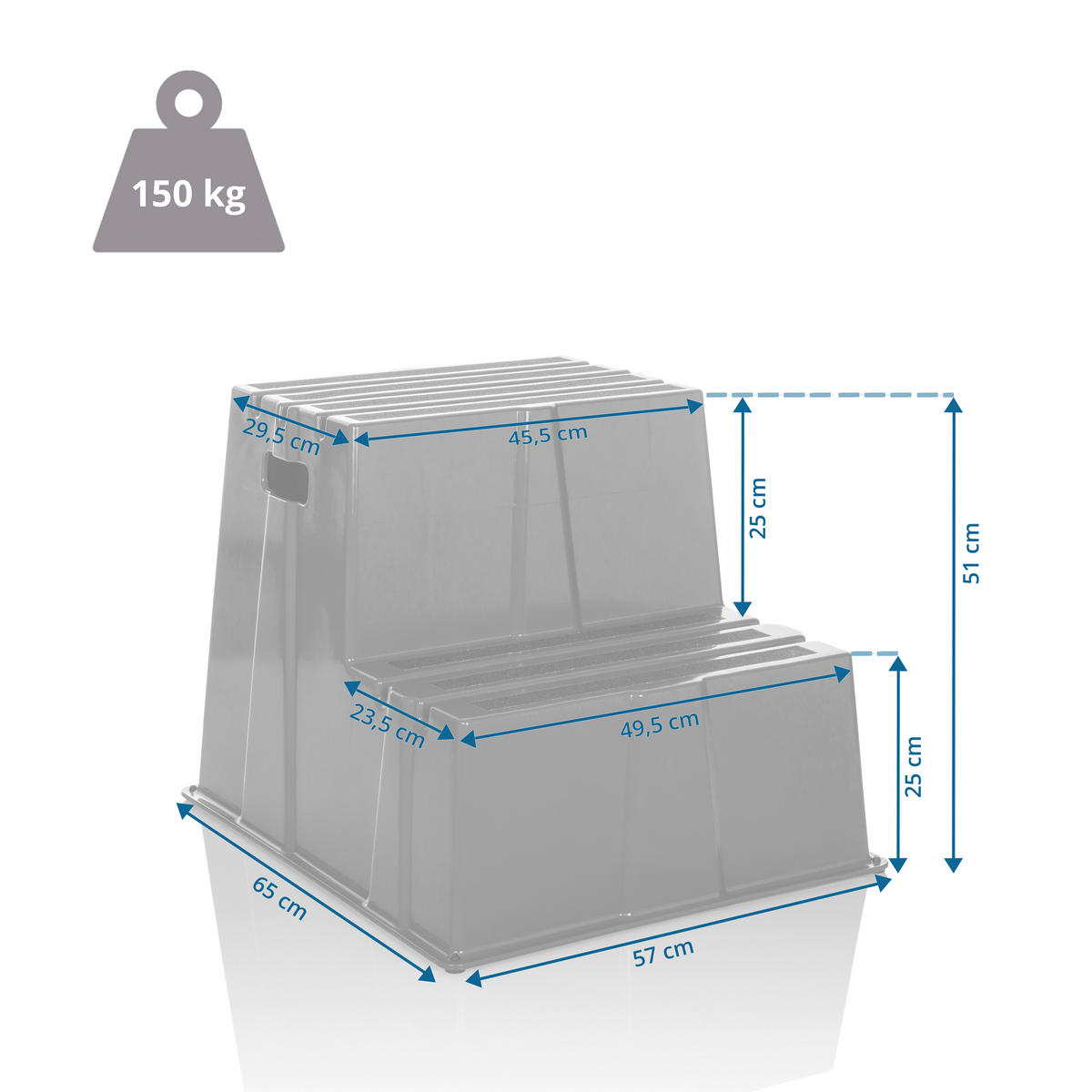 TRITTHOCKER Gelb  - Gelb, Basics, Kunststoff (57/51/65cm) - MID.YOU