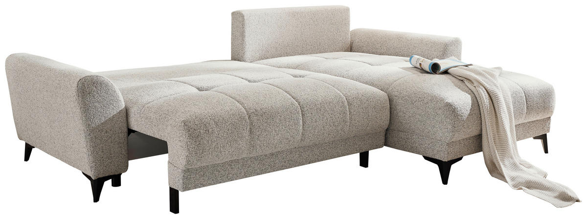 ECKSOFA in Webstoff Hellbraun  281/189 cm  - Hellbraun/Schwarz, MODERN, Kunststoff/Textil (281/189cm) - Carryhome