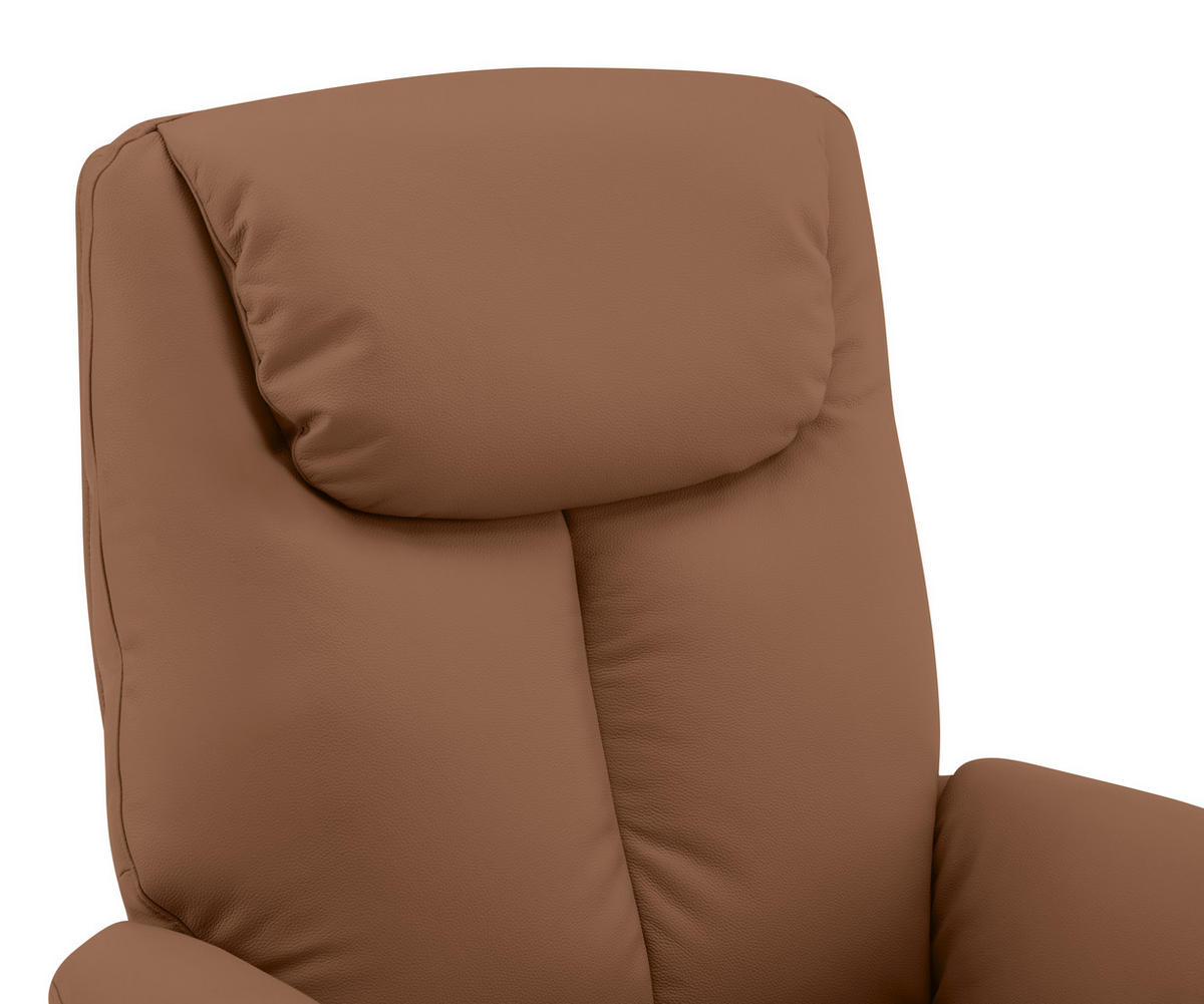 MASSAGESESSEL Echtleder Lederlook Braun    - Chromfarben/Braun, Design, Leder/Textil (79/110/85cm) - Livetastic