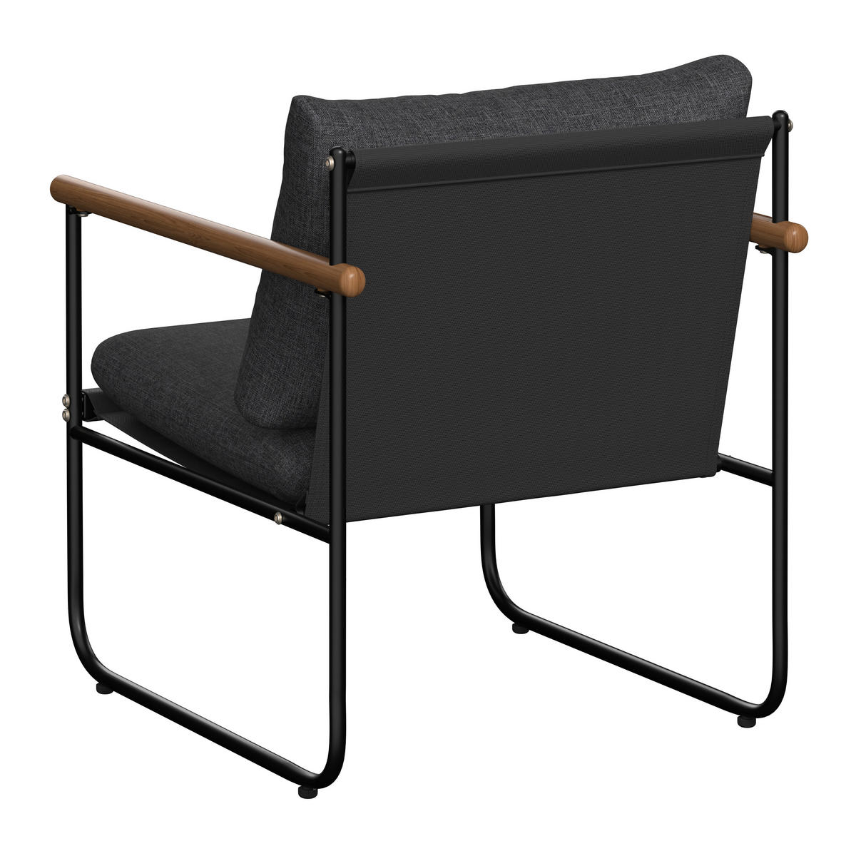 LOUNGEGARNITUR Eisen  - Anthrazit/Schwarz, MODERN, Glas/Textil (125/75/76cm) - Ambia Garden