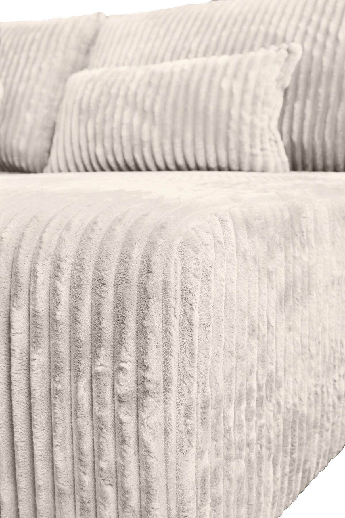 ECKSOFA Creme Cord  - Creme/Schwarz, MODERN, Holz/Textil (210/145cm) - Carryhome
