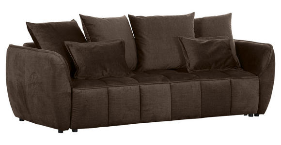 SCHLAFSOFA Flachgewebe Dunkelbraun - Dunkelbraun/Schwarz, KONVENTIONELL, Kunststoff/Textil (250/70/118cm) - Carryhome