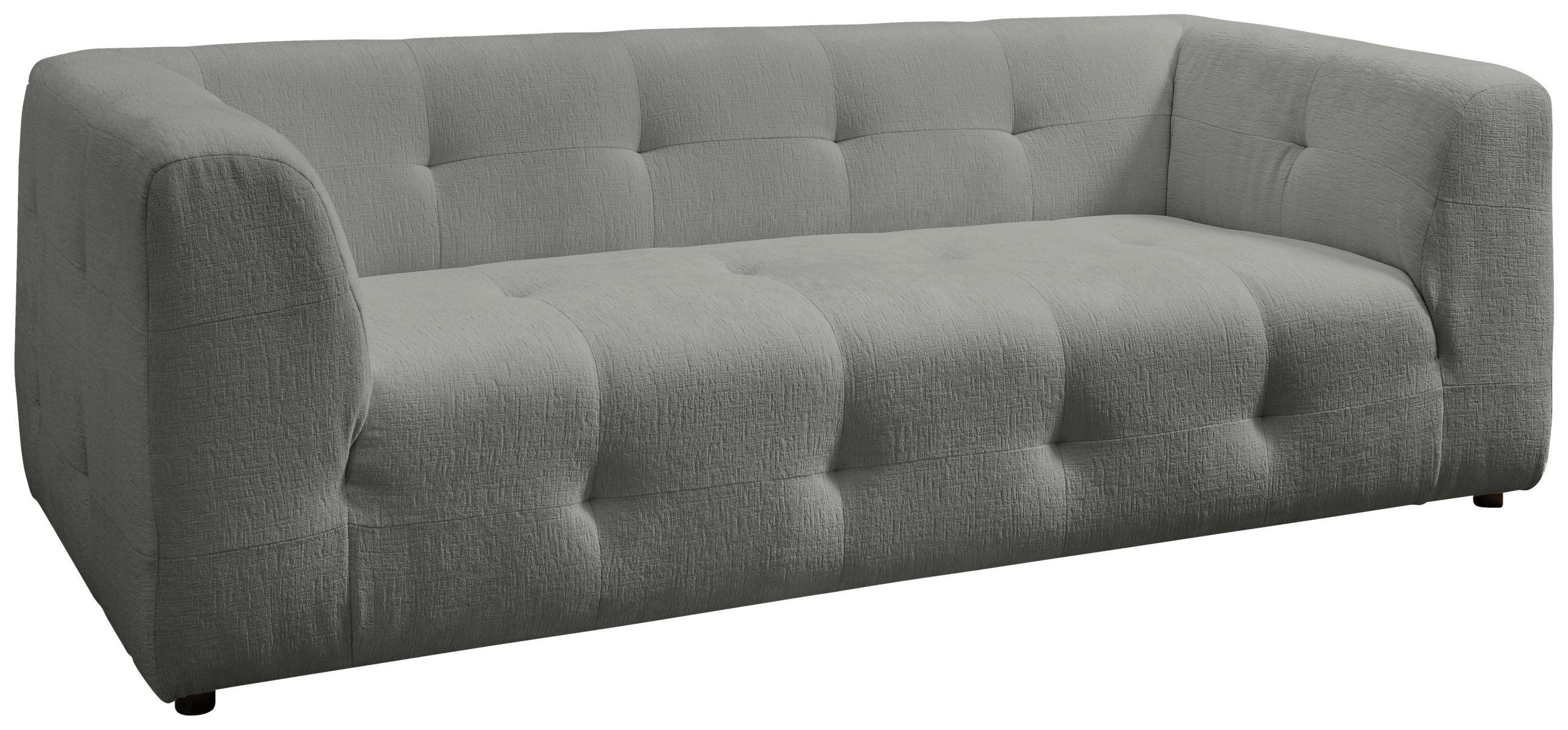 2,5-SITZER in Mikrofaser Graubraun  - Graubraun/Schwarz, Design, Kunststoff/Textil (218/72/95cm) - Livetastic