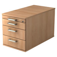 ROLLCONTAINER Eichefarben  - Eichefarben/Silberfarben, KONVENTIONELL, Holzwerkstoff/Metall (42,8/51,2/80cm) - Venda