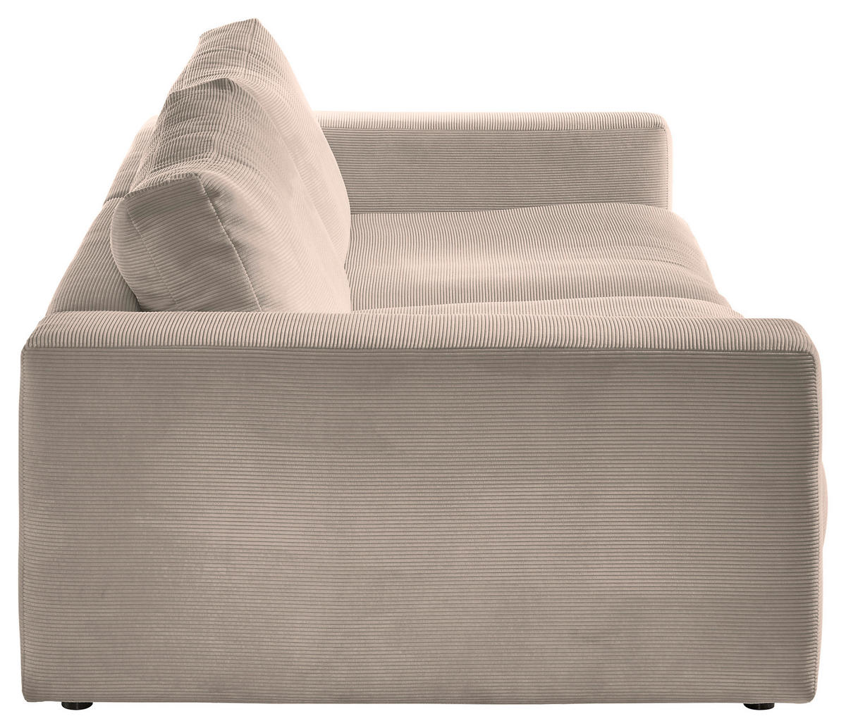 3-SITZER-SOFA in Cord Taupe  - Taupe/Schwarz, Design, Kunststoff/Textil (290/86/127cm) - Lomoco
