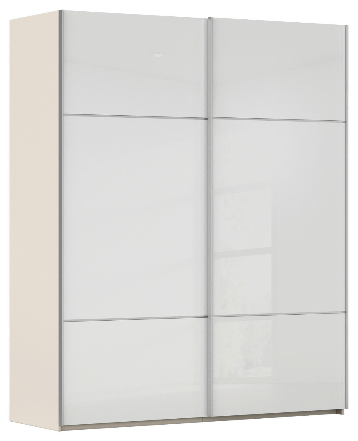 SCHWEBETÜRENSCHRANK in Weiss, Champagner  - Weiss/Champagner, Konventionell, Glas/Holzwerkstoff (181/223/67cm) - Novel