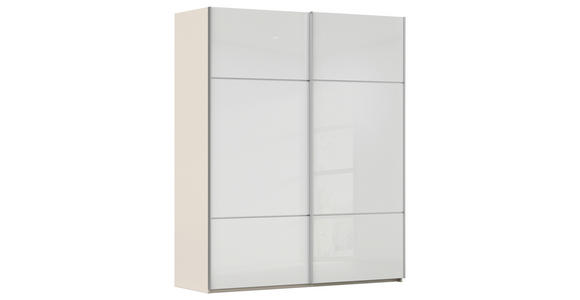 SCHWEBETÜRENSCHRANK 201/223/67 cm 2-türig Weiß, Champagner - Champagner/Alufarben, KONVENTIONELL, Glas/Holzwerkstoff (201/223/67cm) - Novel
