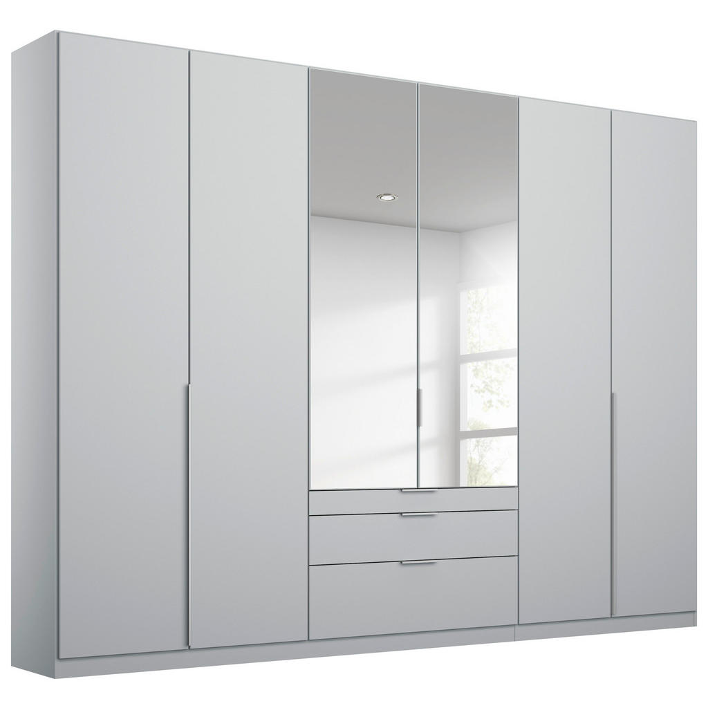 Drehtürenschrank Mit Spiegel & Laden 271cm Alabama, Hellgrau
