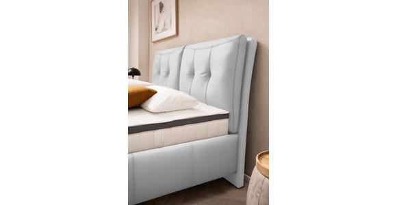 POLSTERBETT Matratze, Lattenrost, Topper Weiß 180/200 cm  - Schwarz/Weiß, KONVENTIONELL, Leder/Holz (180/200cm) - Novel