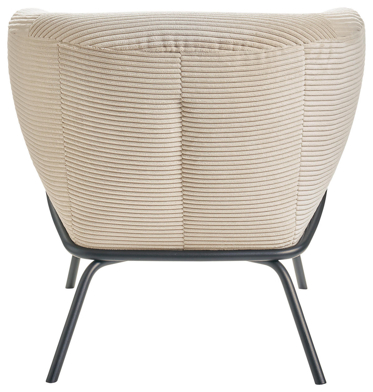 COCKTAILSESSEL Cord Creme, Naturfarben    - Creme/Schwarz, Design, Textil/Metall (79/71/74cm)