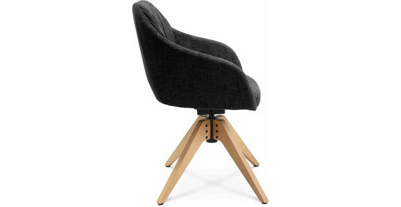 ARMLEHNSTUHL in Velours - Eichefarben/Graphitfarben, Design, Holz/Textil (58/82,5-85,2/60cm) - Johann Jakob