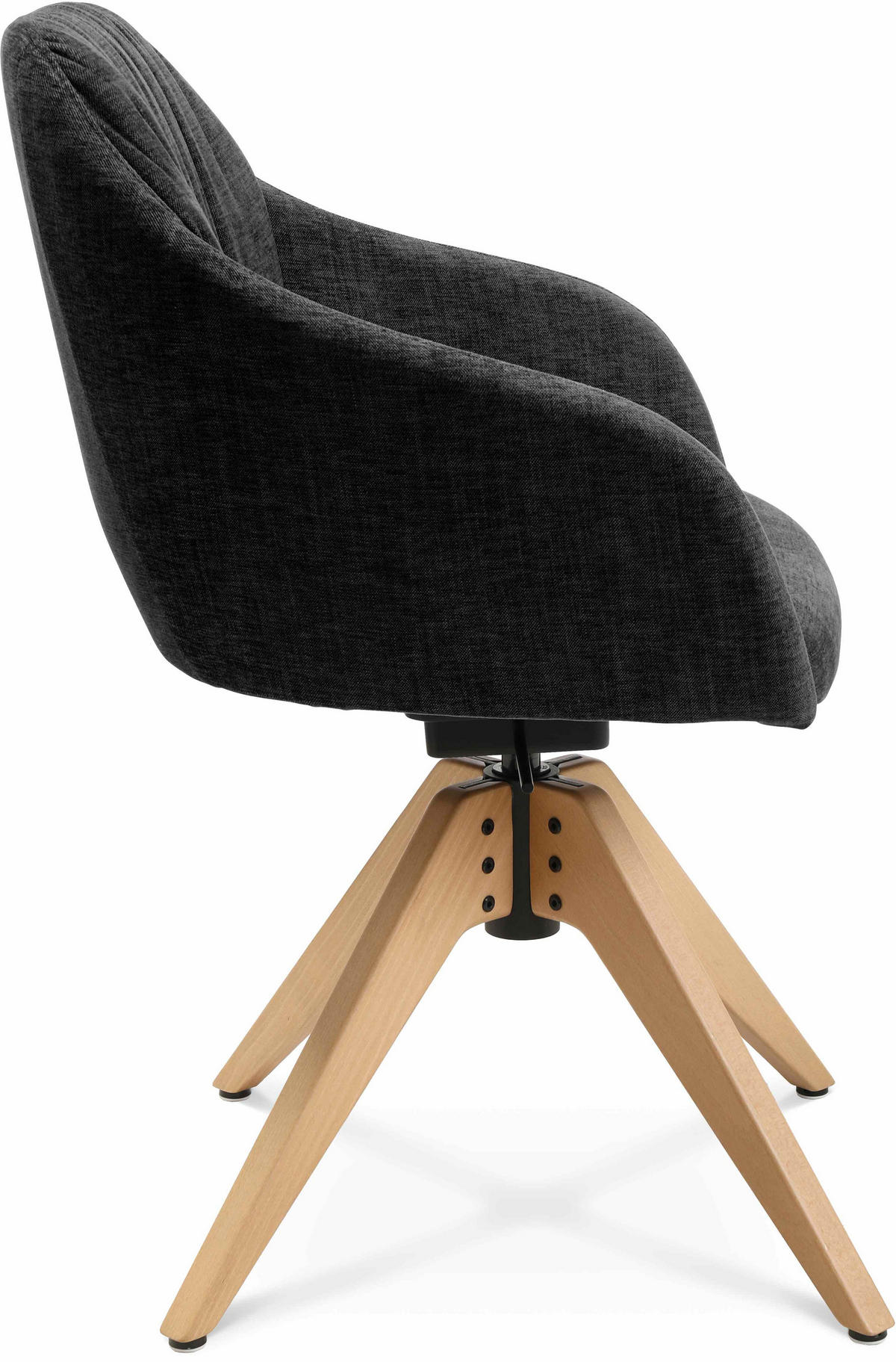 ARMLEHNSTUHL  in Velours  - Eichefarben/Graphitfarben, Design, Holz/Textil (58/82,5-85,2/60cm) - Johann Jakob