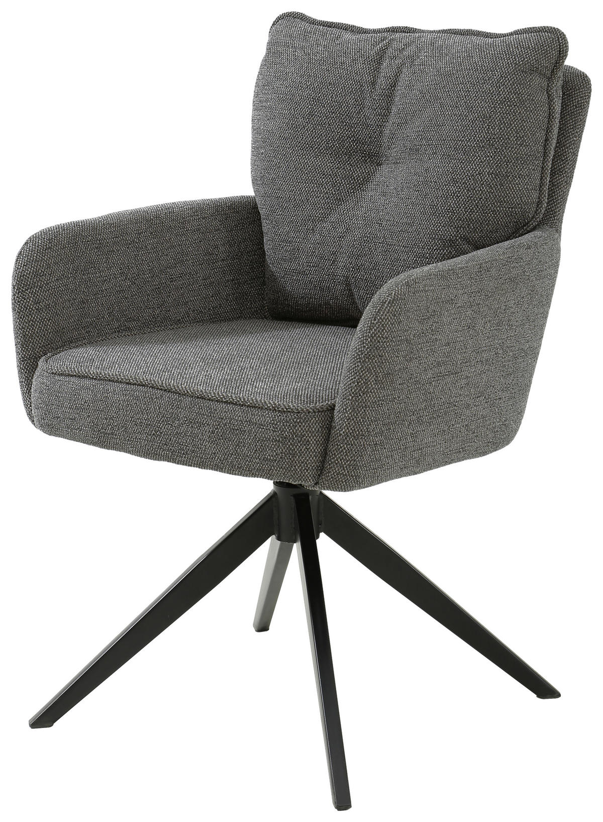 ARMLEHNSTUHL  in Eisen Leinenoptik  - Schwarz/Grau, Design, Textil/Metall (61/90/67cm) - Novel