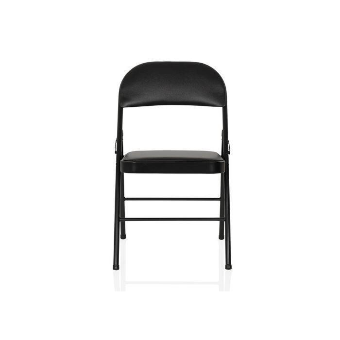 KLAPPSTUHL Lederlook Schwarz  - Schwarz, MODERN, Leder/Metall (46/78/45cm) - MID.YOU