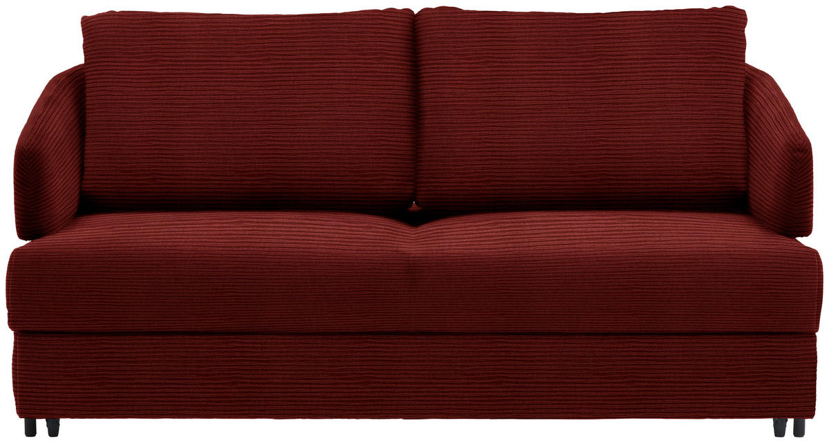 SCHLAFSOFA in Textil Rot  - Rot/Schwarz, Design, Textil/Metall (172/76-89/112-120cm) - Bali