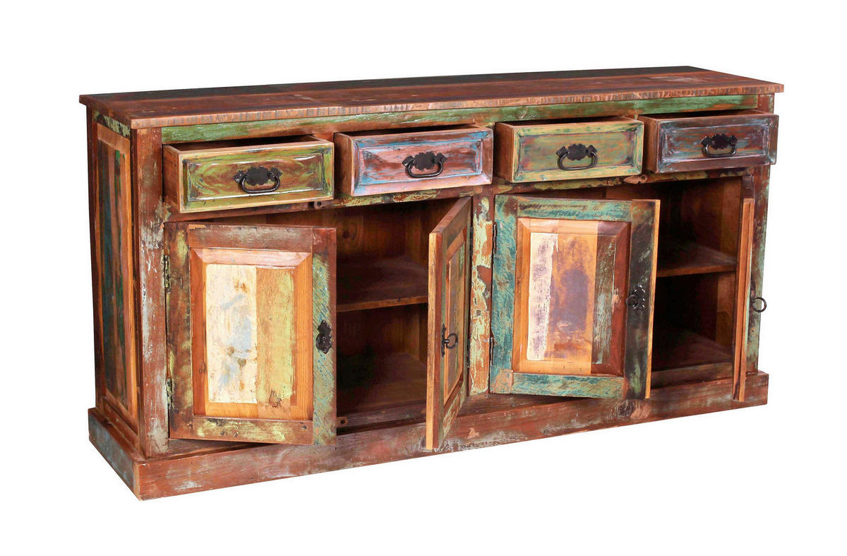 SIDEBOARD  160/80/40 cm 4 Schublade(n)  - Multicolor/Schwarz, Design, Holz/Metall (160/80/40cm) - MID.YOU