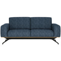 3-SITZER-SOFA Struktur Blau  - Blau/Schwarz, Design, Holz/Textil (196/85-104/95cm) - Novel