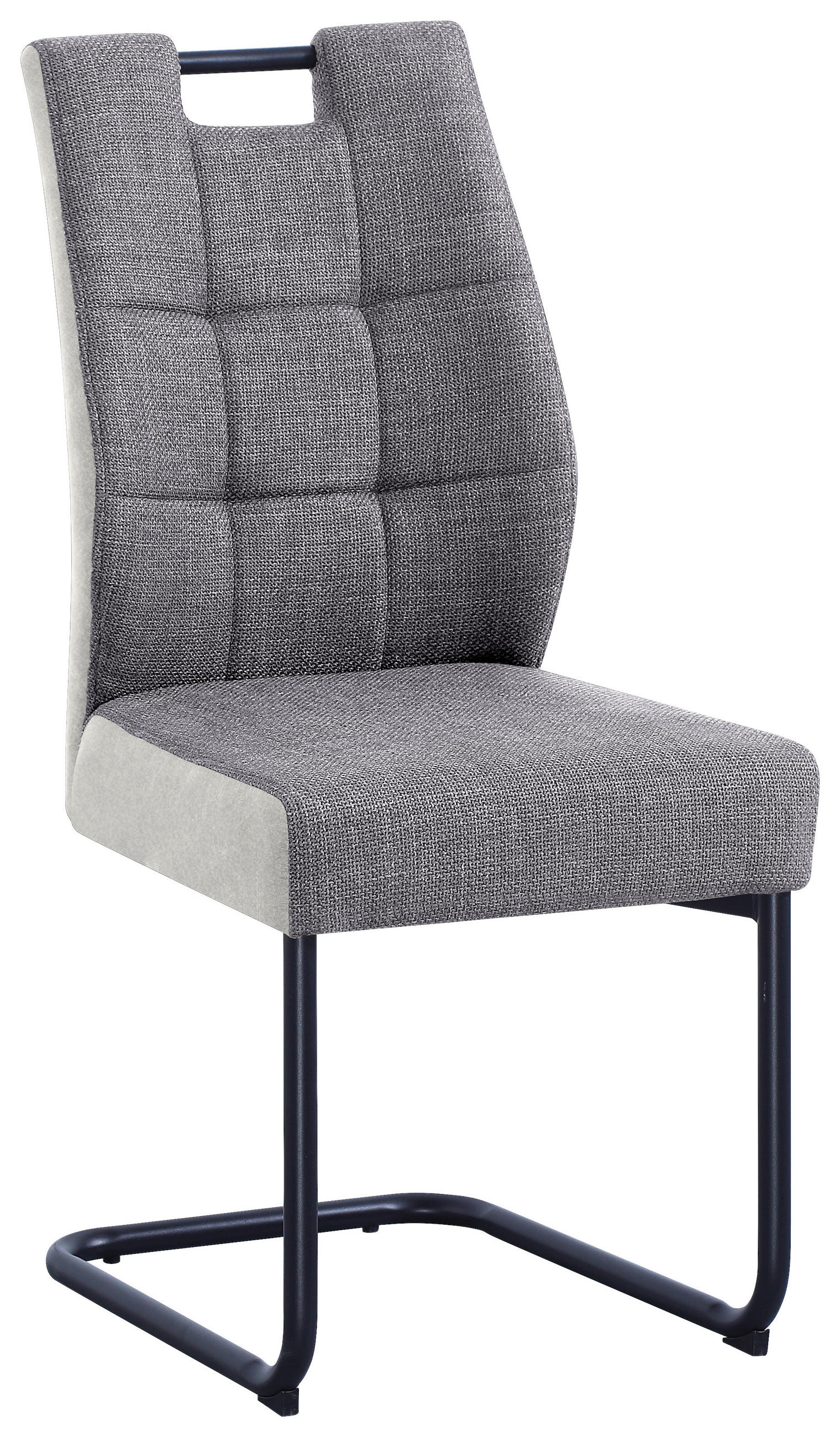 STOLIČKA S PRUŽNÝM PODNOŽÍM, mikrovlákno, sivá, čierna, béžová - čierna/sivá, Modern, kov/textil (45/97/59cm) - Cantus