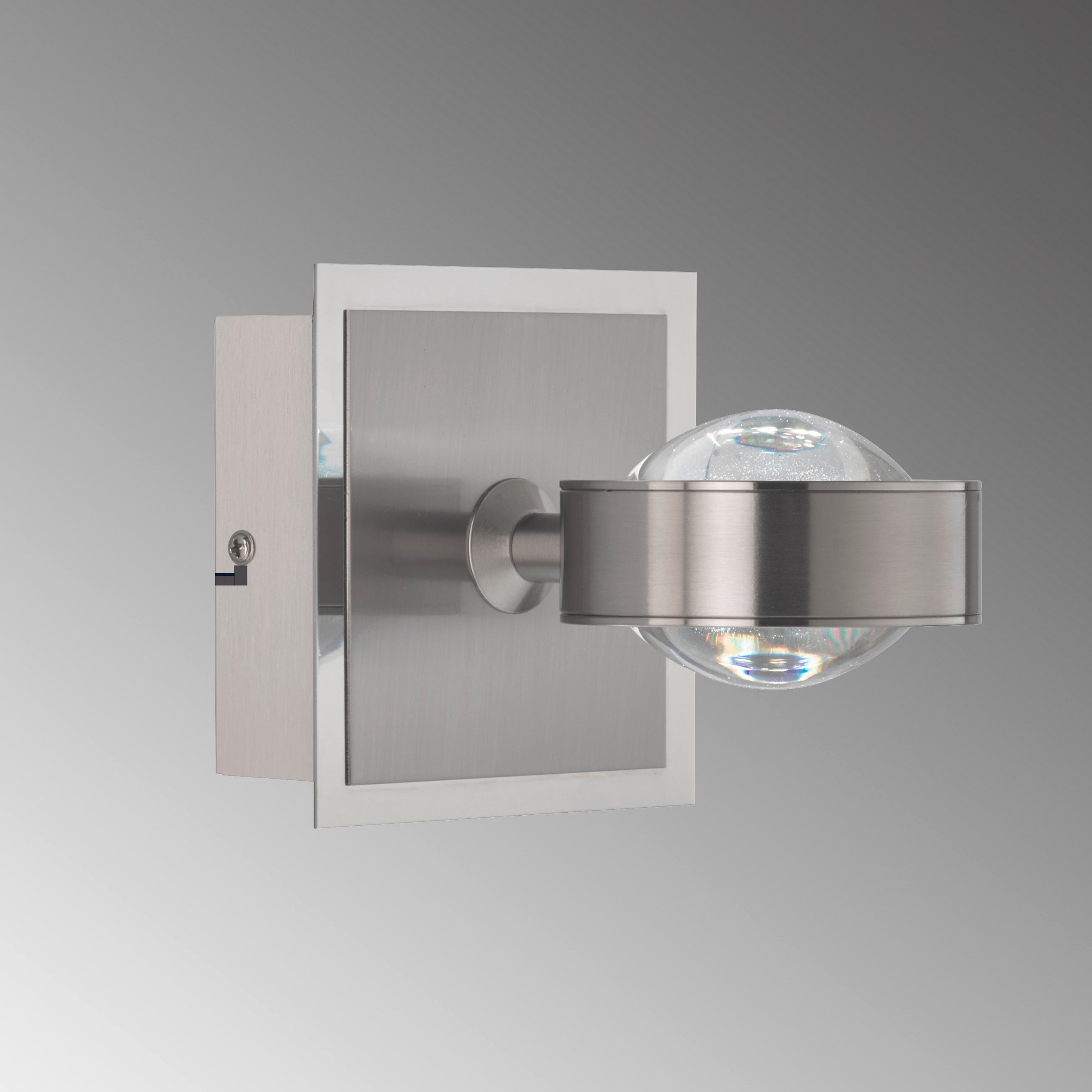 LED-WANDLEUCHTE Cluedo 12/12/12 cm   - Silberfarben, Trend, Metall (12/12/12cm) - Fischer & Honsel