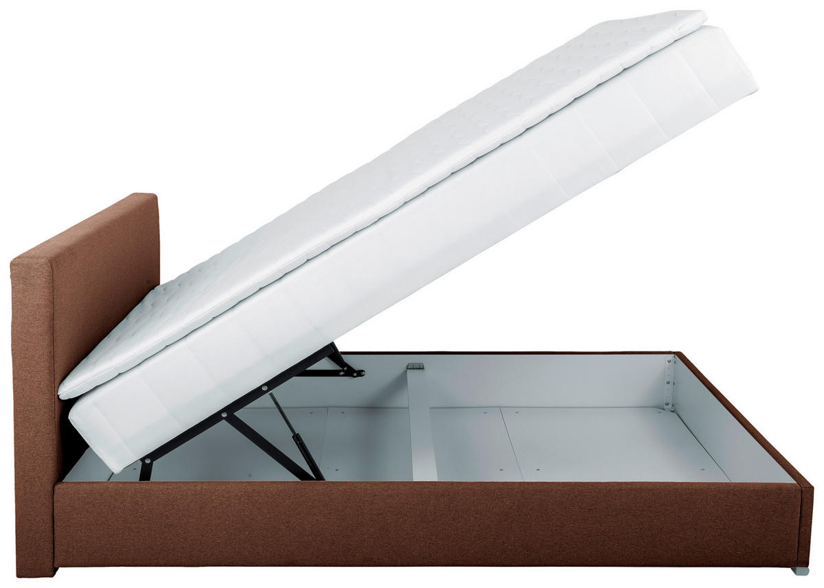 BOXBETT 90/200 cm  in Braun  - Chromfarben/Braun, Konventionell, Kunststoff/Textil (90/200cm) - Carryhome