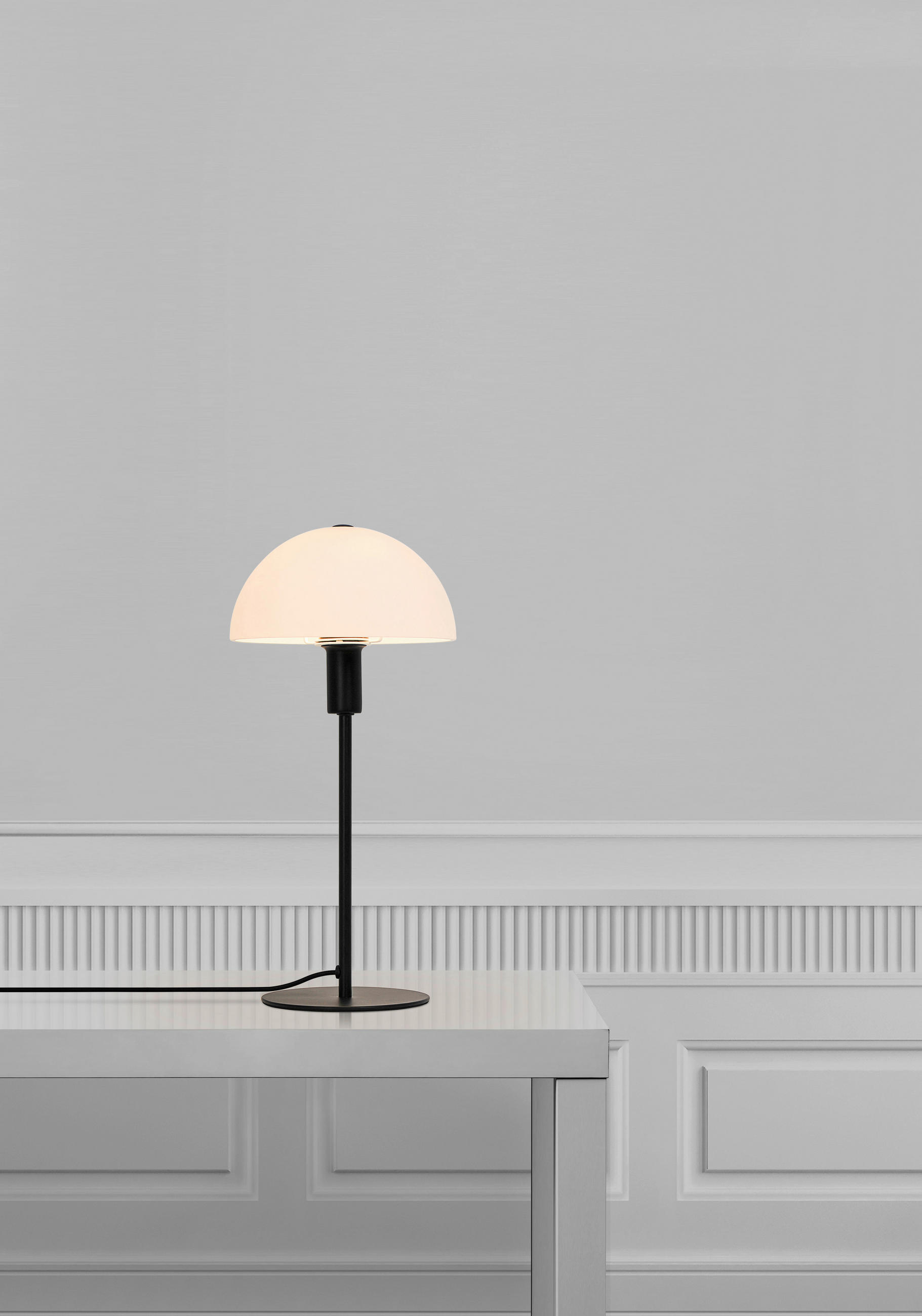 TISCHLEUCHTE 20/20/41.5 cm - Schwarz/Weiß, Basics, Glas/Metall (20/20/41.5cm) - Nordlux