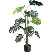 KUNSTPFLANZE Split Philodendron 140 cm  - Schwarz/Braun, Design, Kunststoff (140cm) - P & B