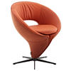 STUHL Flachgewebe Echtleder Orange  - Schwarz/Orange, Design, Leder/Textil (70/82/63cm) - Koinor