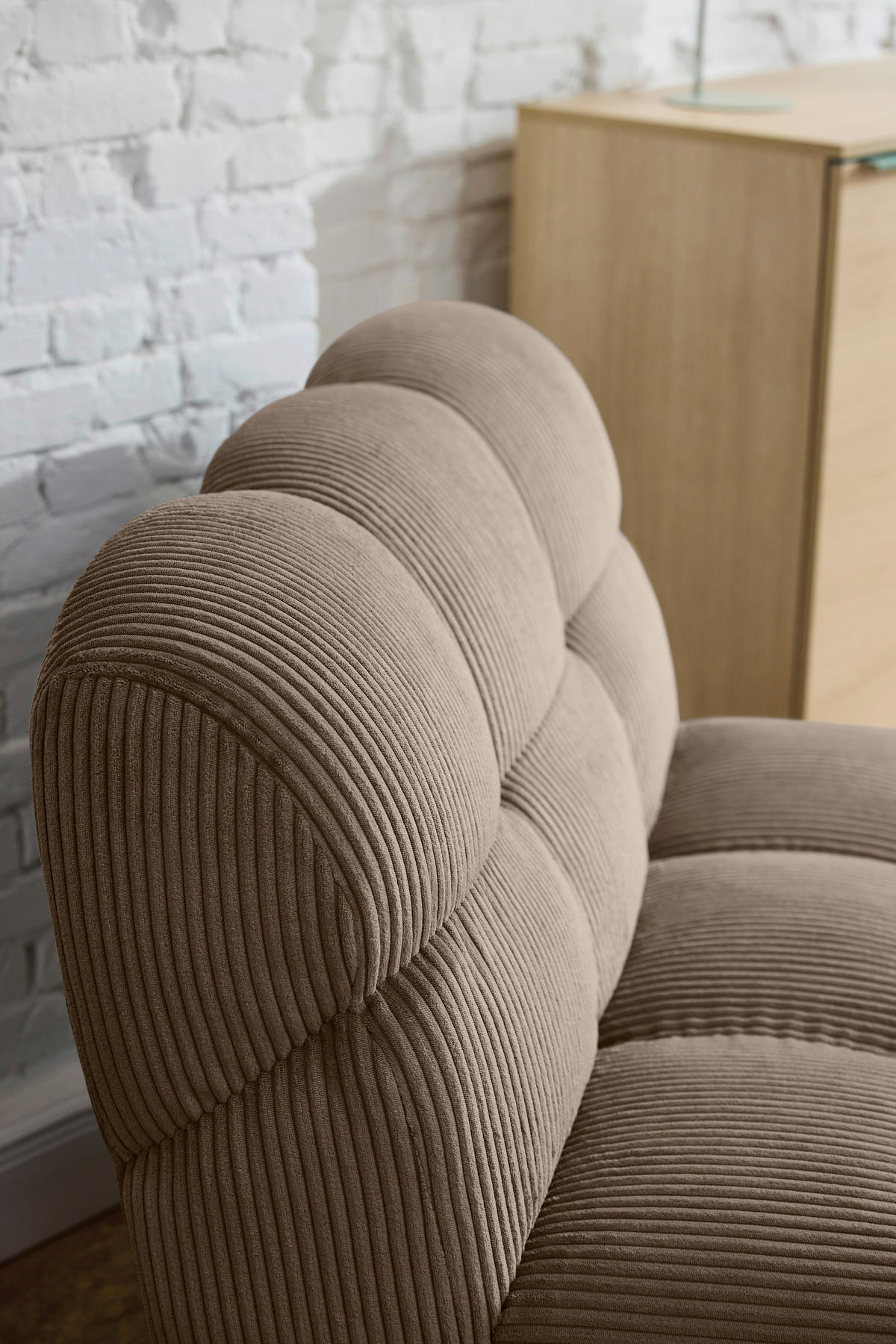 SESSEL in Cord Braun  - Schwarz/Braun, KONVENTIONELL, Textil/Metall (105/78/90cm) - Tom Tailor