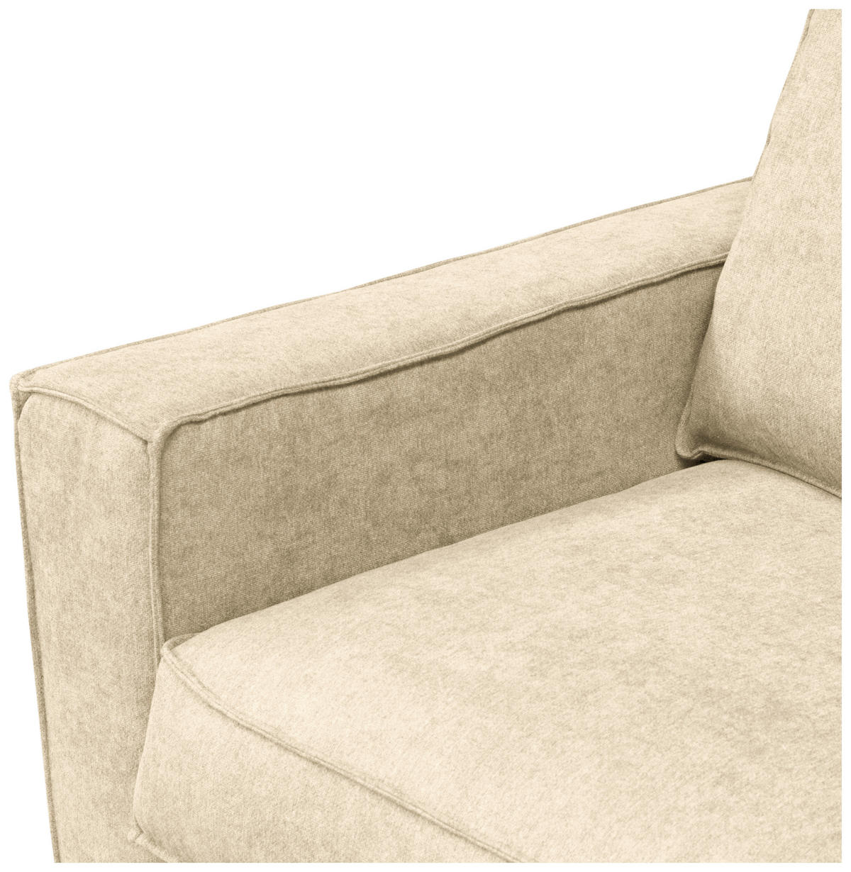SCHLAFSOFA Webstoff Creme  - Dunkelbraun/Creme, Design, Holz/Textil (203/85/99cm) - MID.YOU