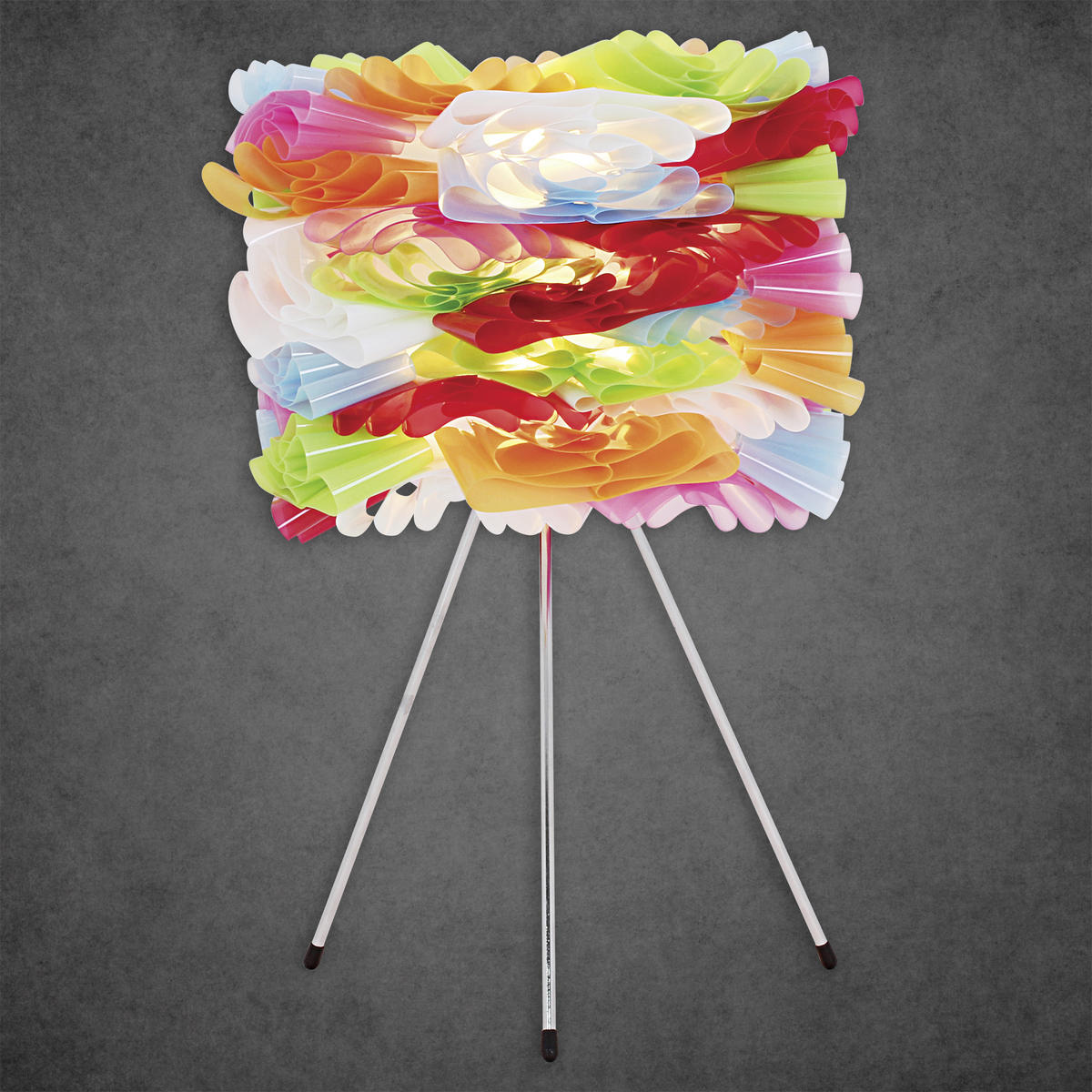 TISCHLEUCHTE VOLANT 28/43 cm   - Chromfarben/Multicolor, Trend, Kunststoff/Metall (28/43cm) - Näve