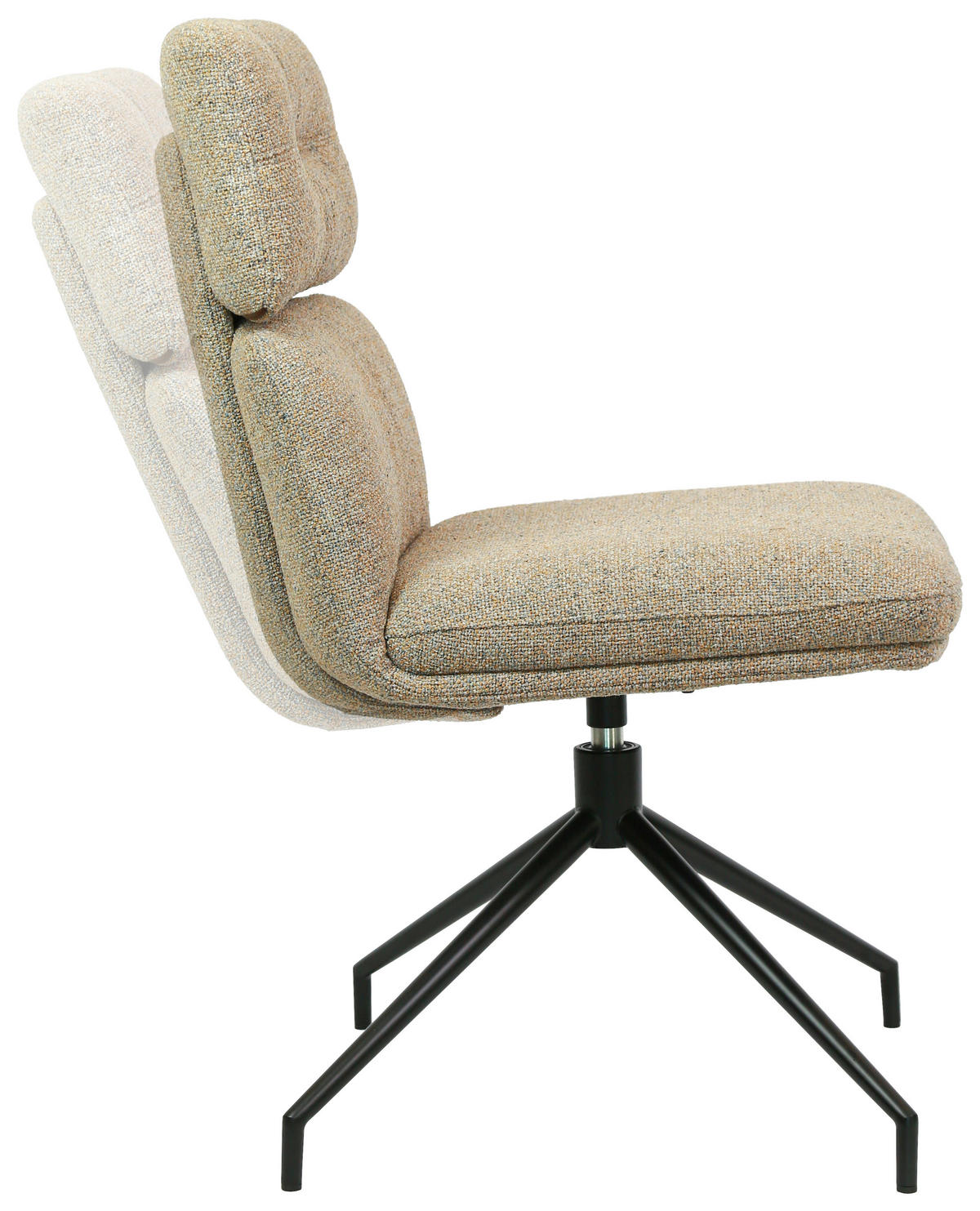 STUHL - Karamell/Schwarz, Design, Textil/Metall (50/92/64,5cm) - Dieter Knoll