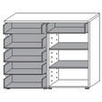 SCHUHSCHRANK 121/100/35 cm  - Eichefarben/Silberfarben, Design, Holz/Holzwerkstoff (121/100/35cm) - Moderano