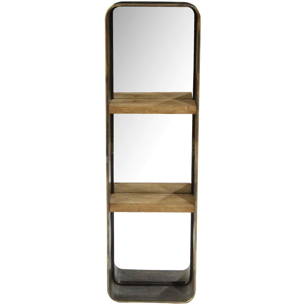 Wandspiegel Eckig Bxh: 18x120 Cm Metall/glas Mit Ablage
