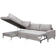 ECKSOFA Hellgrau Flachgewebe  - Chromfarben/Hellgrau, Design, Textil/Metall (200/276cm) - Hom`in