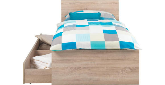 BETT 90/200 cm in Sonoma Eiche - Sonoma Eiche, KONVENTIONELL, Holzwerkstoff (90/200cm) - Carryhome
