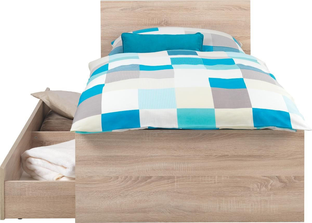 ÁGY 90/200 cm  Sonoma tölgy  - Sonoma tölgy, Konventionell, faalapú anyag (90/200cm) - Carryhome