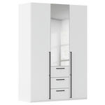 DREHTÜRENSCHRANK 151/223/61 cm,  in Weiß, 3-türig  - Chromfarben/Schwarz, Basics, Glas/Holzwerkstoff (151/223/61cm) - Novel