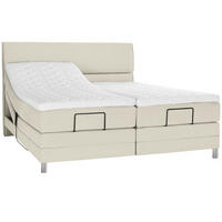 BOXSPRINGBETT 180/200 cm  in Hellgrau  - Chromfarben/Hellgrau, Konventionell, Kunststoff/Textil (180/200cm) - Voleo