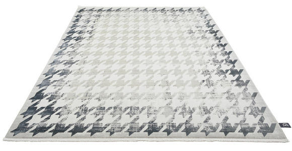 WEBTEPPICH 133/190 cm Houndstooth Border Grau rechteckig  - Grau, Design, Textil (133/190cm) - Dieter Knoll