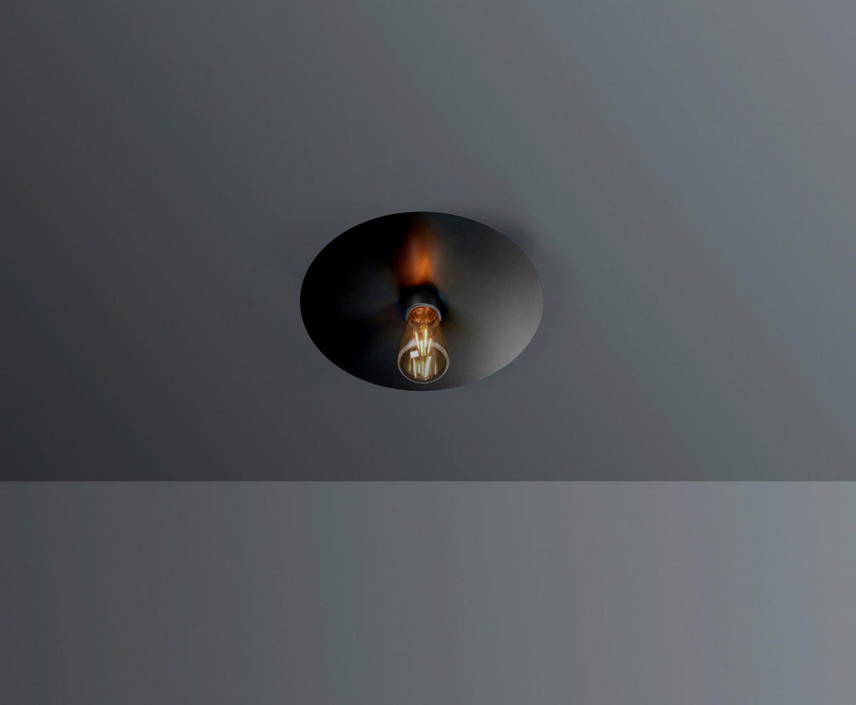 DECKENLEUCHTE Chio 24/6,5 cm   - Schwarz, Basics, Metall (24/6,5cm) - BOPP