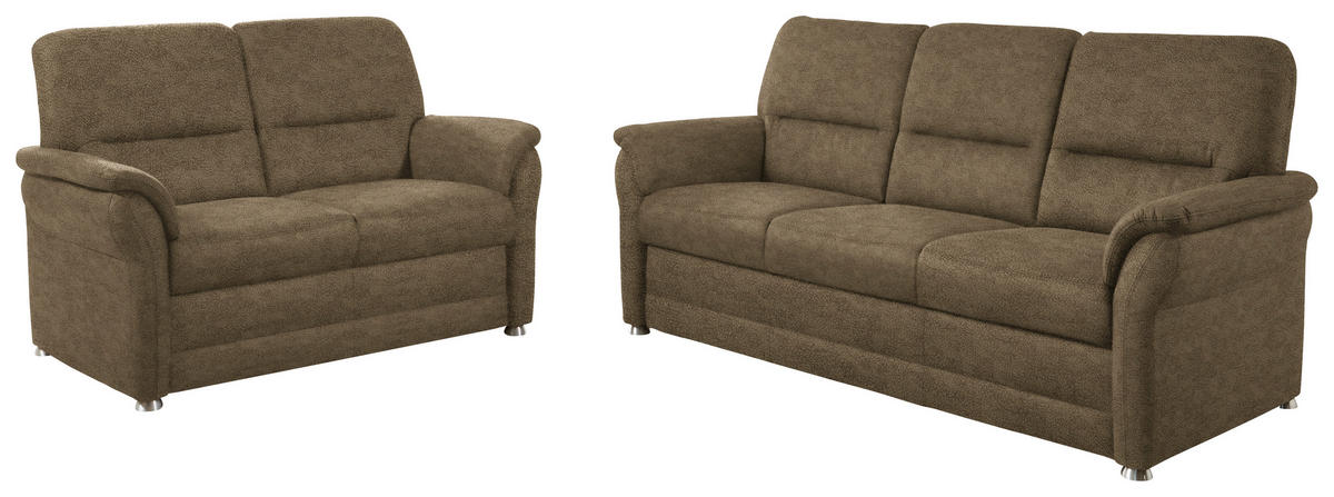 SITZGARNITUR Mikrofaser Grün  - Alufarben/Grün, Konventionell, Textil/Metall (192/96/89cm) - Beldomo Comfort