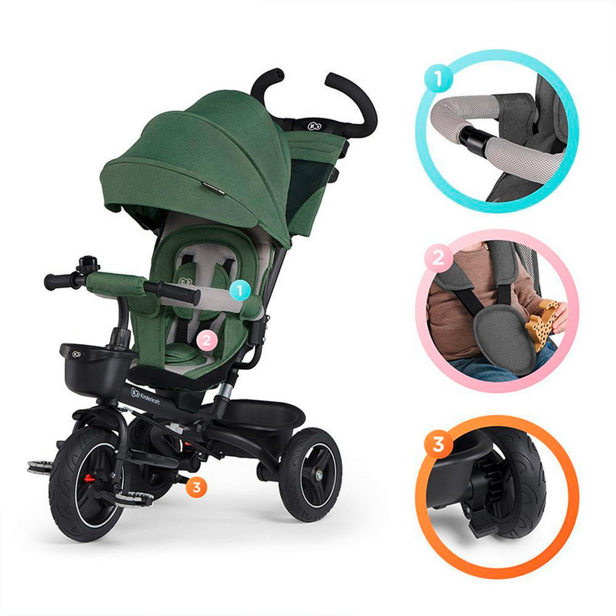 TRICIKL   - Basics, drvo/metal (51/108/106cm) - kinderkraft