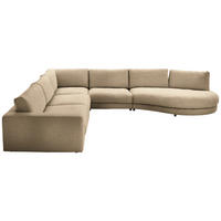 ECKSOFA in Flachgewebe Sandfarben  - Sandfarben/Schwarz, Design, Kunststoff/Textil (365/425cm) - Lomoco