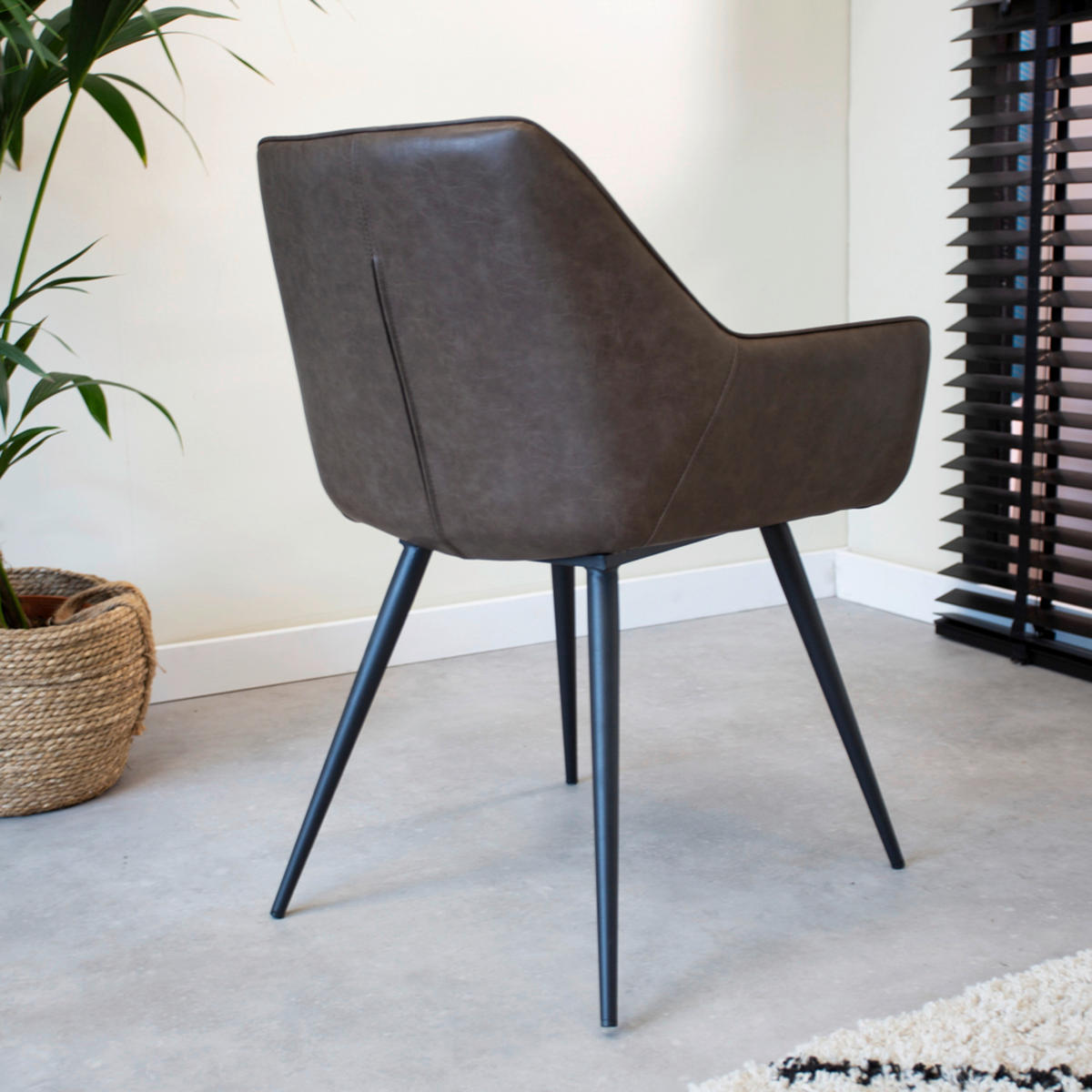 SADA ŽIDLÍ 2 kusy - černá/šedohnědá, Konvenční, kov/textil (62/83/60cm) - MID.YOU