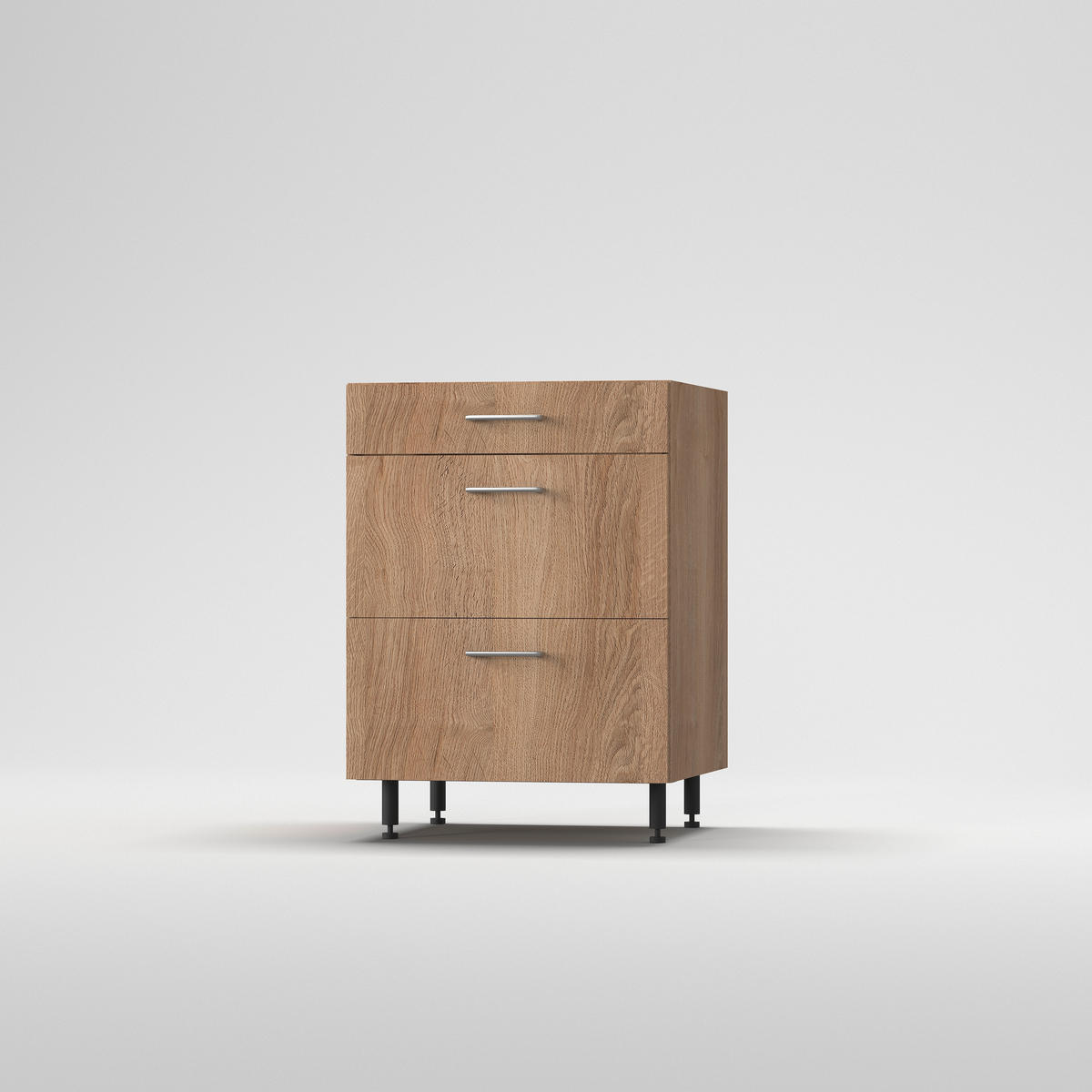 KONYHAI ALSÓSZEKRÉNY - tölgyfa, Basics, fa (60/87/56cm) - Carryhome