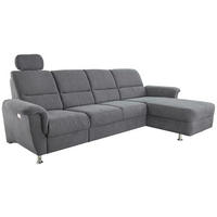ECKSOFA Anthrazit Mikrofaser  - Chromfarben/Anthrazit, KONVENTIONELL, Textil/Metall (292/165cm) - Livetastic
