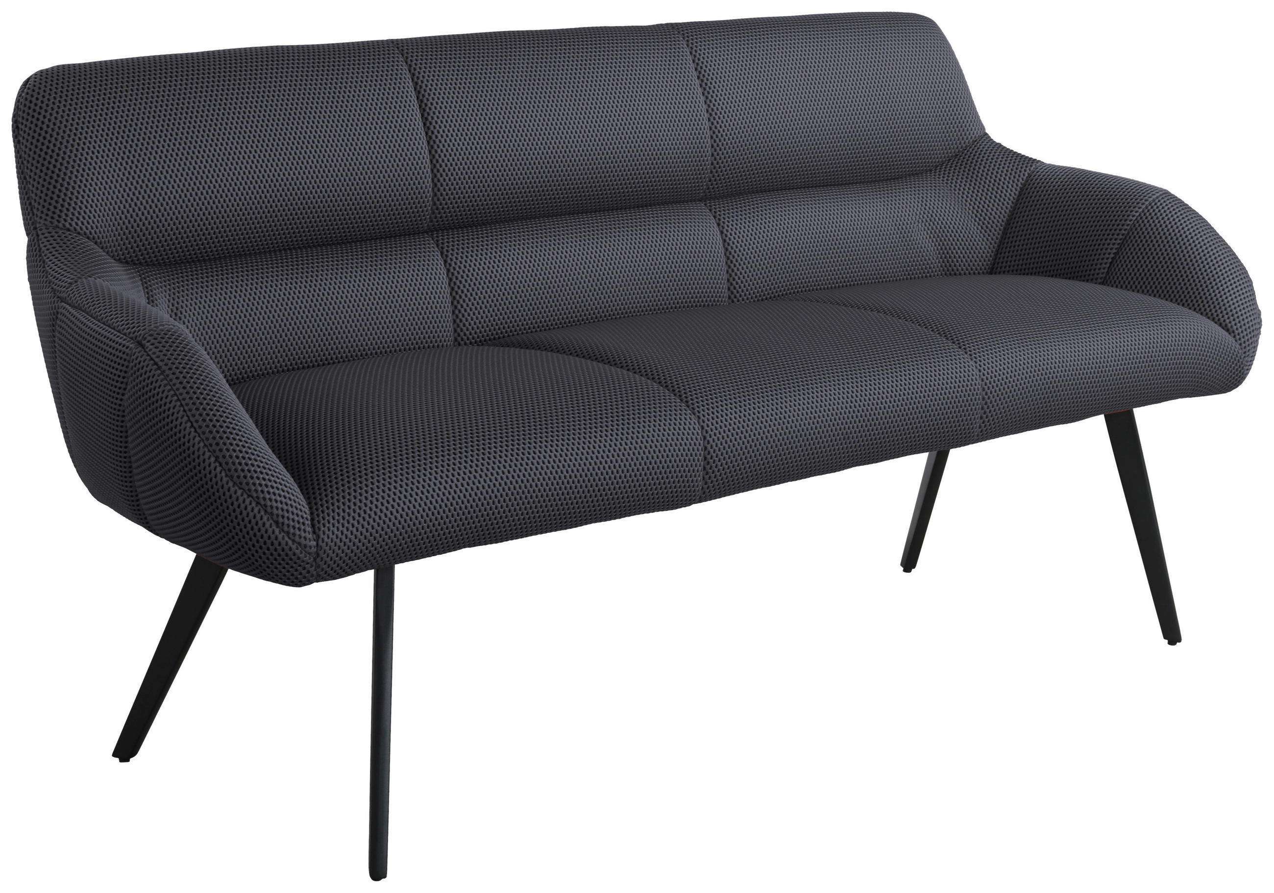 SITZBANK 182/86/66.5 cm  in Grau, Schwarz  - Schwarz/Grau, Design, Textil/Metall (182/86/66.5cm) - Novel