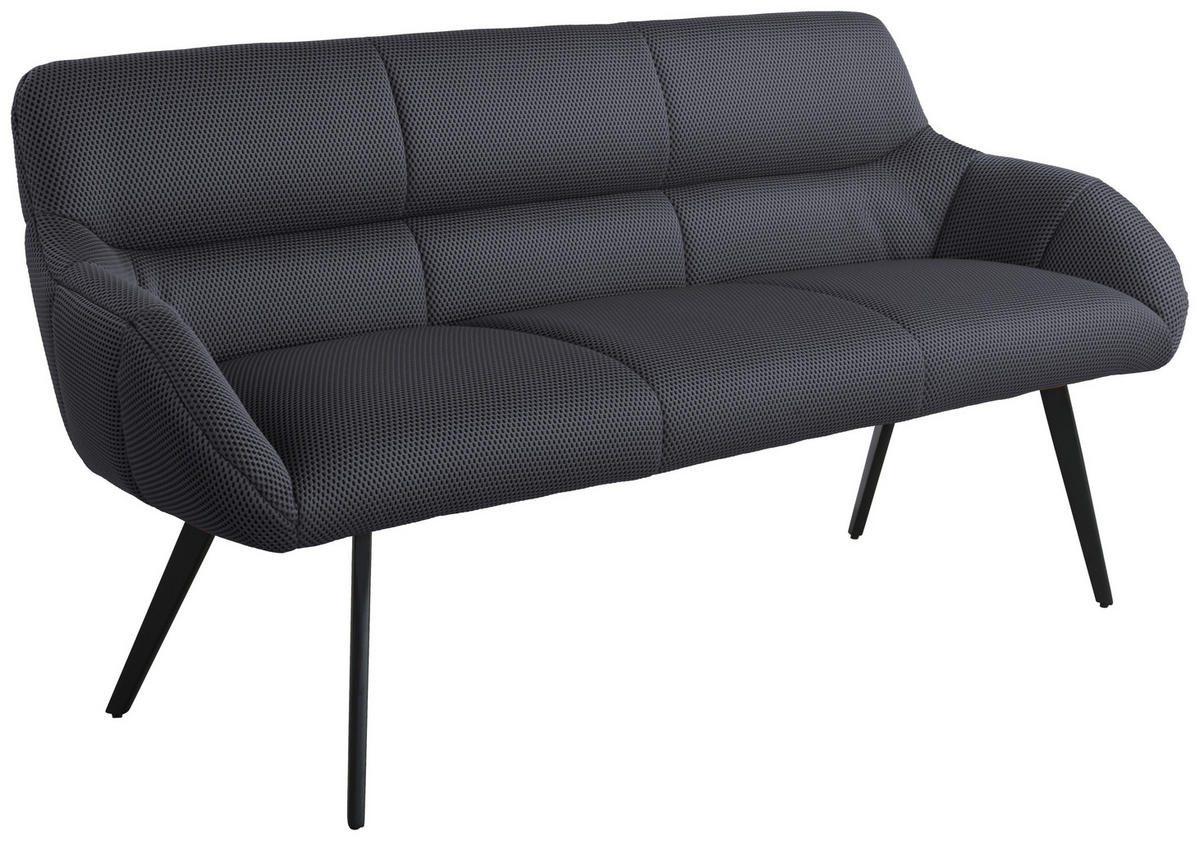 SITTBÄNK i metall, textil grå, svart  - grå/svart, Design, metall/textil (182/86/66.5cm) - Novel