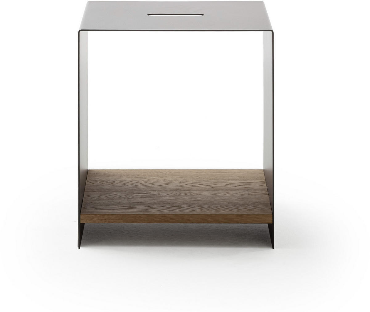 COUCHTISCH Kerneiche Hartholz 39/39/45 cm quadratisch Anthrazit, Eichefarben  - Eichefarben/Anthrazit, Natur, Holz/Metall (39/39/45cm) - Schöner Wohnen